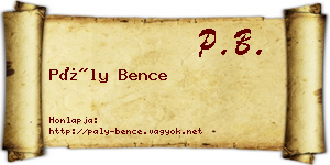 Pály Bence névjegykártya